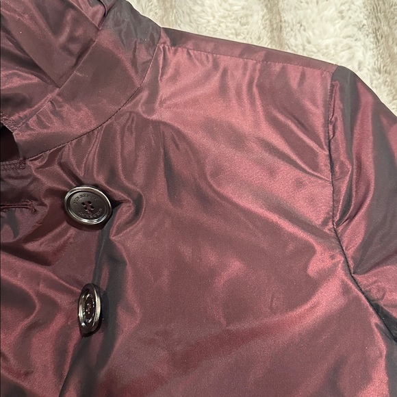 Womens Double-Breasted Cropped Jacket - Dark Burgundy - Picture 8 of 9